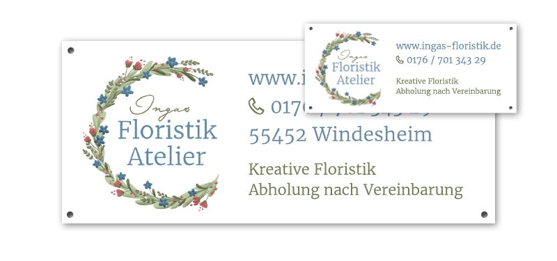 Schildgestaltung Ingas Floristik Atelier