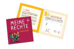 Broschürengestaltung mit Illustrationen "Meine Rechte" KJH Bingen