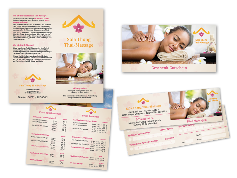 Flyergestaltung Massagesalon Sala Thong
